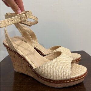 Beige Wedge Sandals
